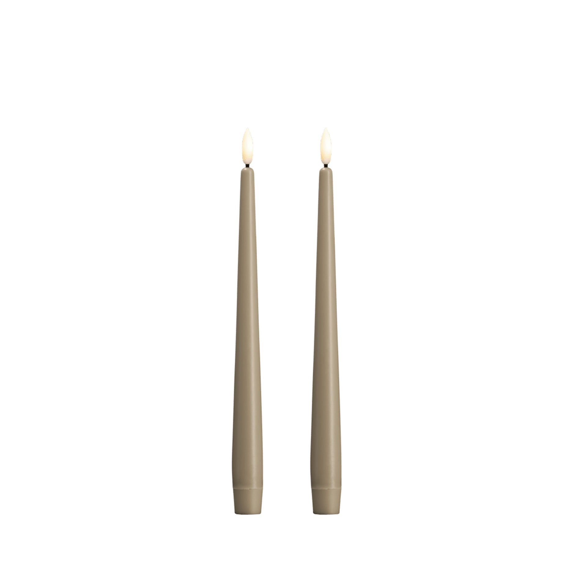 LED taper candle 2 stk 2,3x25 cm kit grey